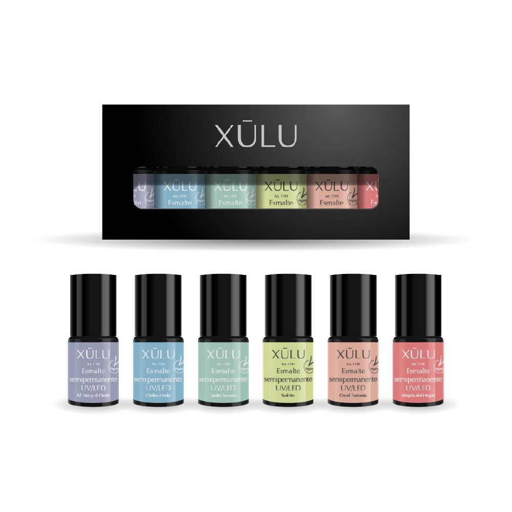 Z10001 XÚLU PACK X 6 ESMALTES UV PASTEL POP